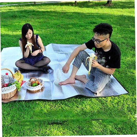 Campingmat - Slaapmat Vloermat - Buitenactiviteiten Comfort - Dubbelzijdig Waterdicht - 150 x 200 cm - Zilver — afbeelding 3