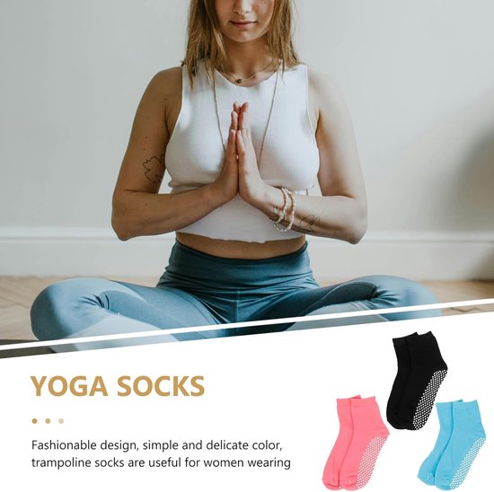 Sportsokken Dames - Antislip Sokken - Sporten en Fitness - Met Grip - 3 Paar - Diverse Kleuren — afbeelding 2
