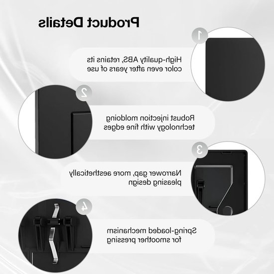 Toilet Drukplaat Zwart voor Geberit UP300 & UP320 Series, Dubbele Spoel met Montageframe en Spool Lever, Hoogwaardige Kwaliteit en Duurzaam Ontwerp van Merkloos — afbeelding 3