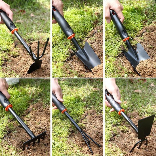 3-delige tuingereedschapsset voor kleine tuinen, inclusief handtuinschep, spade en hark voor optimale tuinonderhoud — afbeelding 5