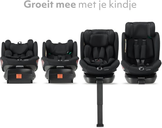 Mooiys Indy Luxe Autostoel i-Size - 360° Draaibaar - Isofix - Zwart — afbeelding 4