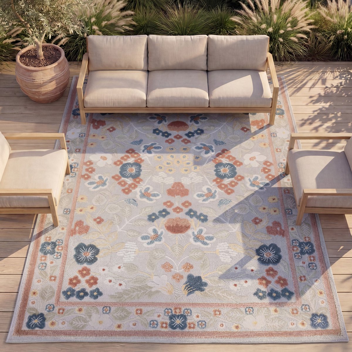 Fraai buitenkleed - Bloom Oriental Multicolor - 140x200cm