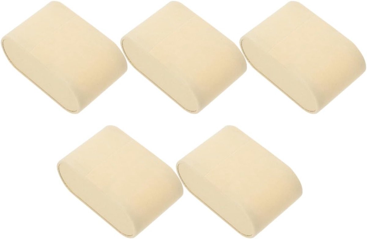 Set van 5 horlogekussens voor armbanden, praktische sieradenpresentatie en opberging, beige kussens voor horlogedozen en sieradenopslag