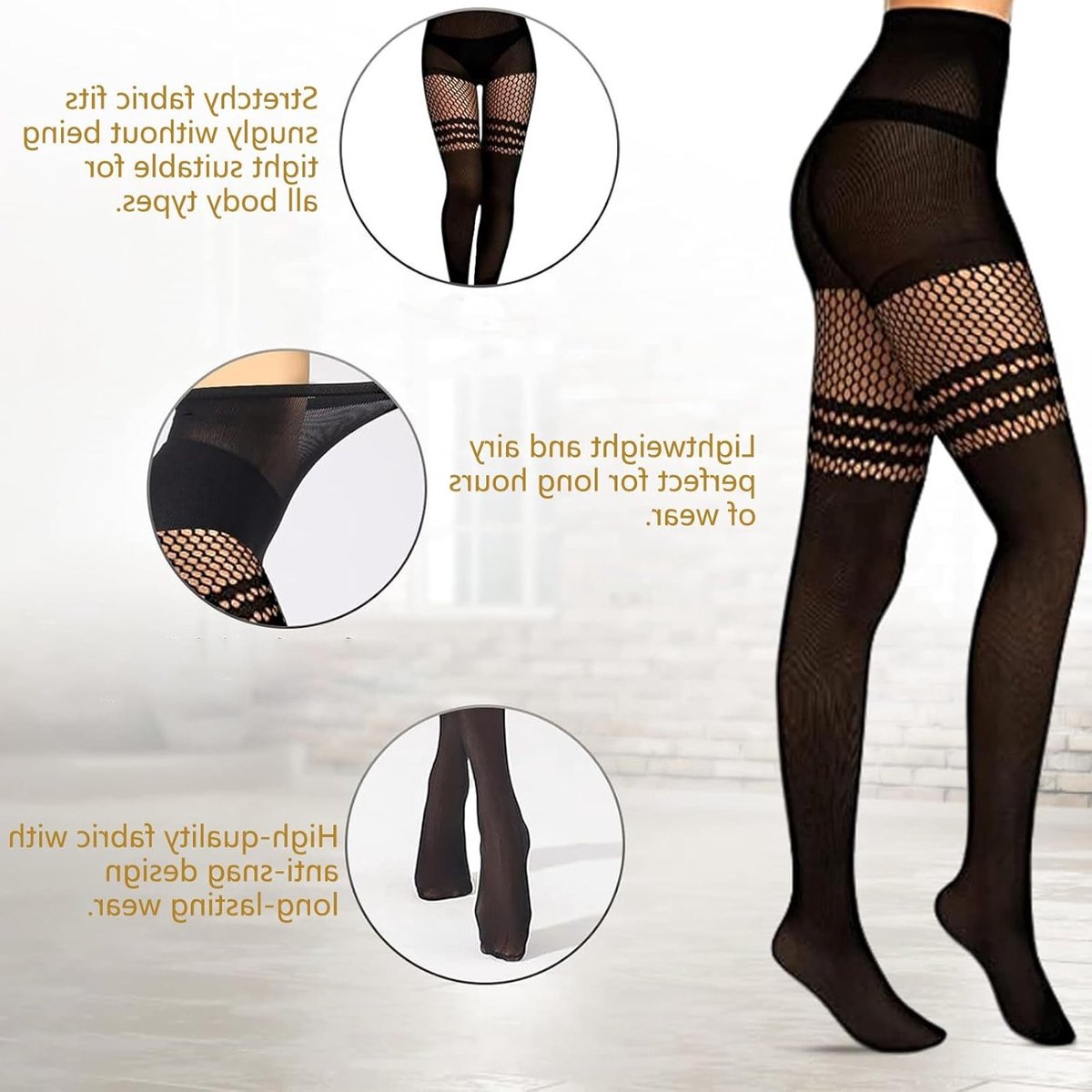 3 Stuks Vissersnet Kousen voor Dames, Opaque Visnet Kousen met Suspenders, Mode Accessoire voor Feest en Avondkleding, Perfecte Cadeaus voor Vrouwen