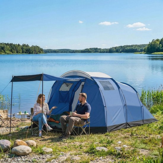 Outsunny tunneltent - Polyester, glasvezelstokken - 460 x 260 x 190 cm - Donkerblauw van Outsunny — afbeelding 3