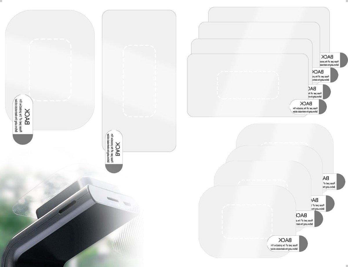 Set van 8 Stickers voor Dashcam, Transparante Plakpads voor Voorruiten, Antistatische Folies en Verbeterde Bevestiging