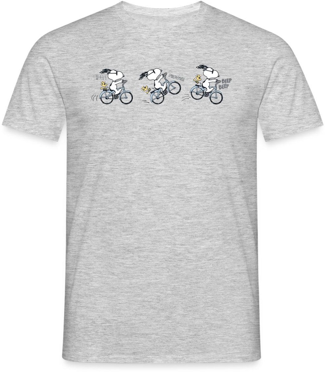 Peanuts Snoopy Fiets T-Shirt Heren