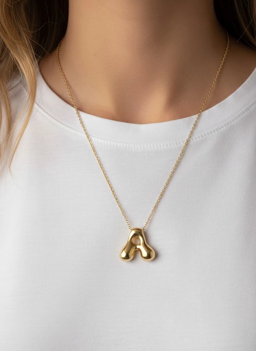 Dorvina 316L Staal Verkleurt Niet Hypoallergeen Duurzaam Sieraad Goudkleurig Balon Model Letter A Letter Dames Ketting