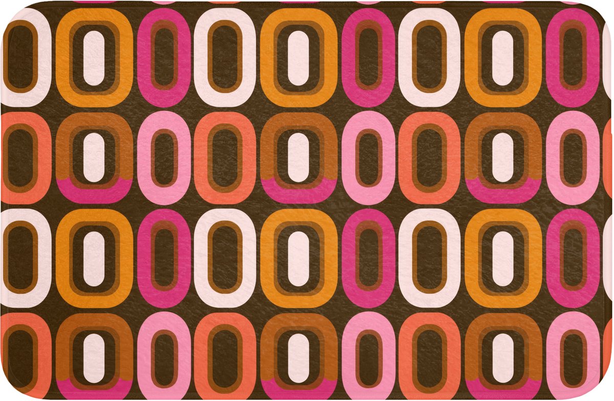 WC mat 60x40 cm - Antislip - Modern - Retro - Kleurrijk - Toiletmat - Vloermat - Douchemat