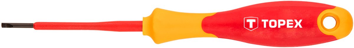 Topex Vlakke Schroevendraaier - 1000V - 2.5 x 75 mm - Ergnomonisch Handvat