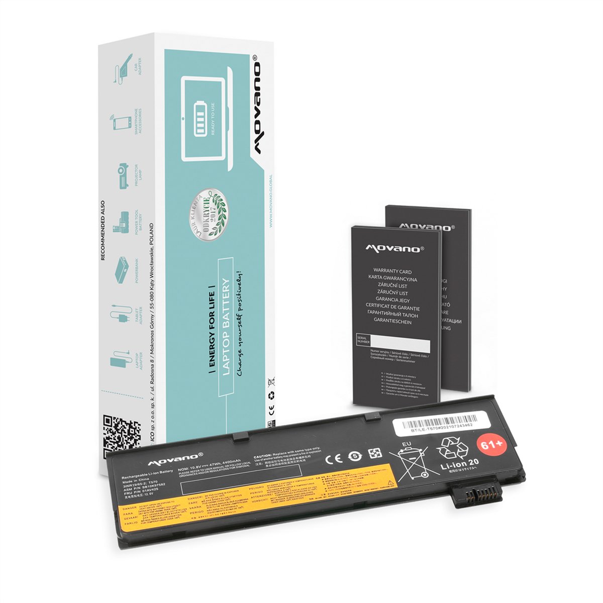 Movano Serie - Lenovo ThinkPad Batterij - SB10K97582 - Hoge Kwaliteit - Lange Levensduur