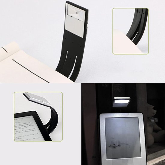 Boek Leeslamp - Clip Lamp - Comfortabel Lezen - Oogvriendelijk Licht - 1x4x1 cm - Zwart — afbeelding 2