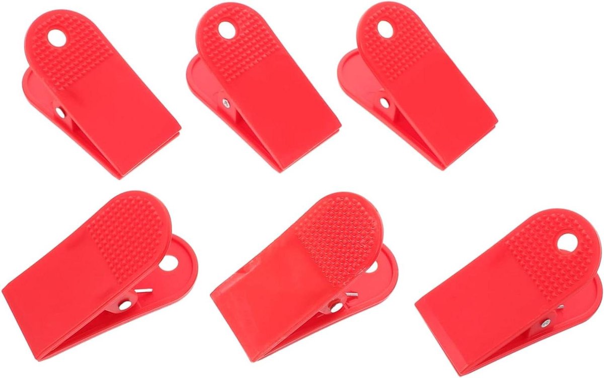 Loopband Clips - Noodstop Klemmen - Veilig Trainen - Universele Compatibiliteit - 6 Stuks - Rood