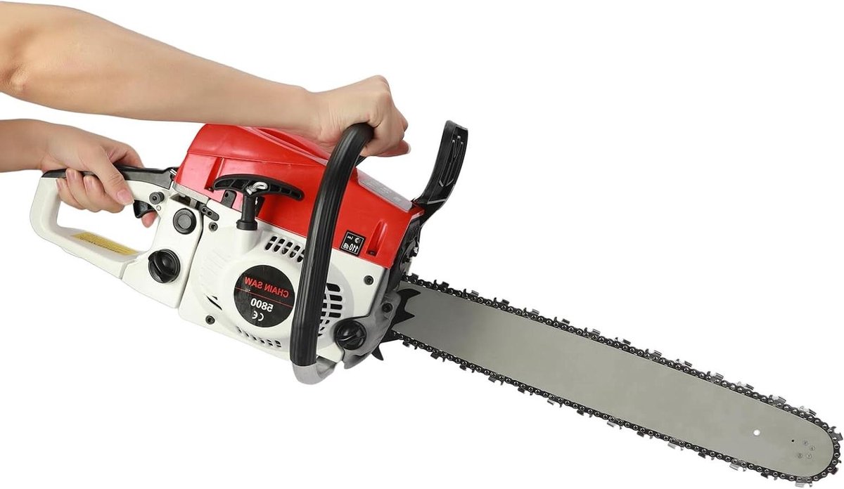 Gas Kettingzaag - Boomzaag Motor - Buiten Snoeien - Krachtige 58cc Motor - 55 cm Snijdiameter - Niet gespecificeerd