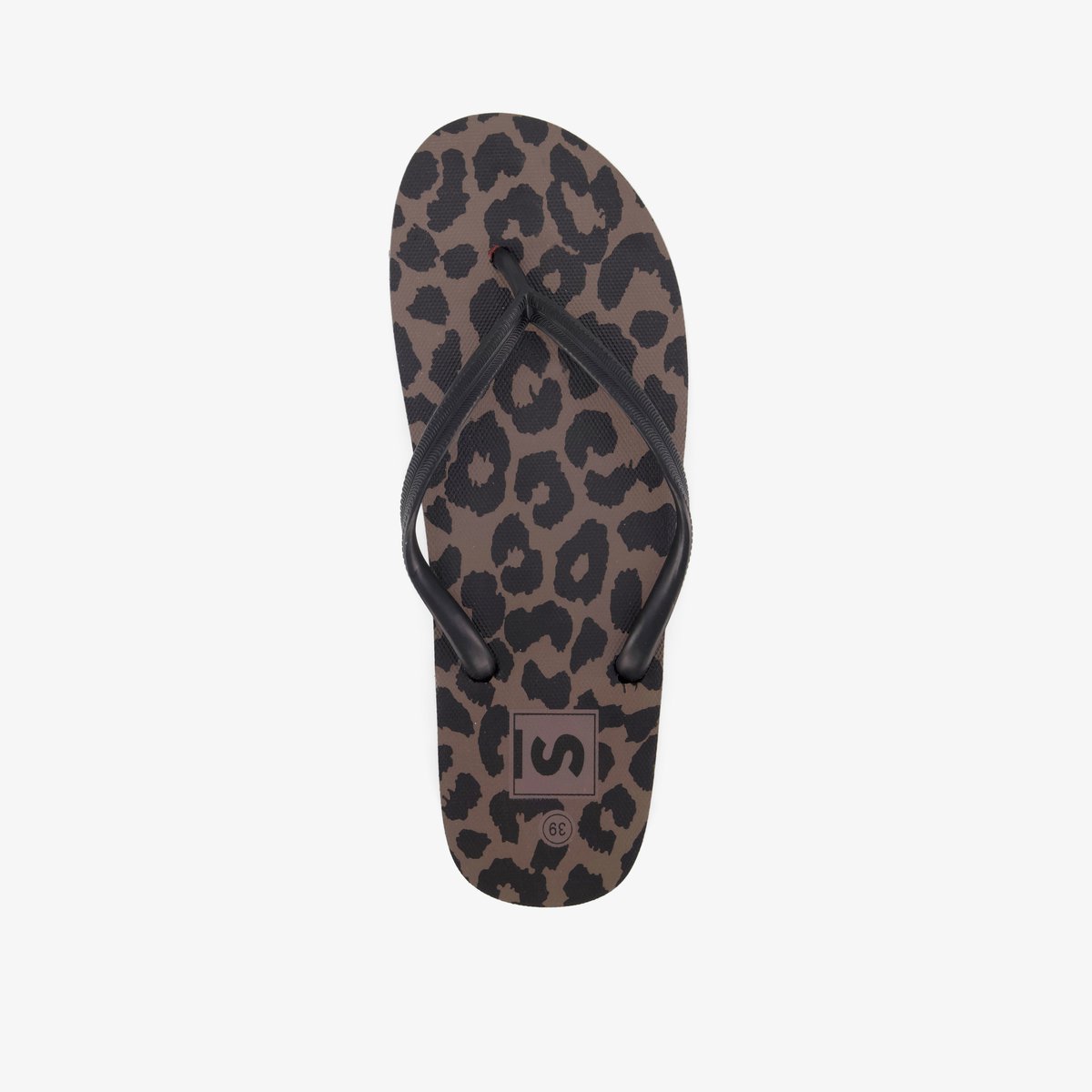 Dames teenslippers met panterprint bruin zwart - Maat 42