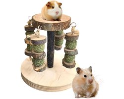 Hamster Knaagspeelgoed - Houten Snacks - Tanden Knarsen - Natuurlijk Appelhout - 14x13cm - Natuurlijk