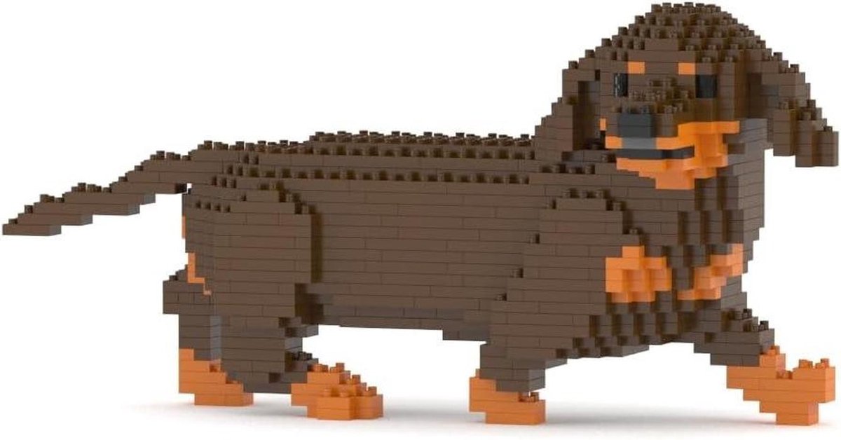 Bouwstenen Hond - Dierenmodel Kit - Creatief Bouwen - Gepatenteerd Vergrendelingssysteem - >680 Stukjes - Bruin