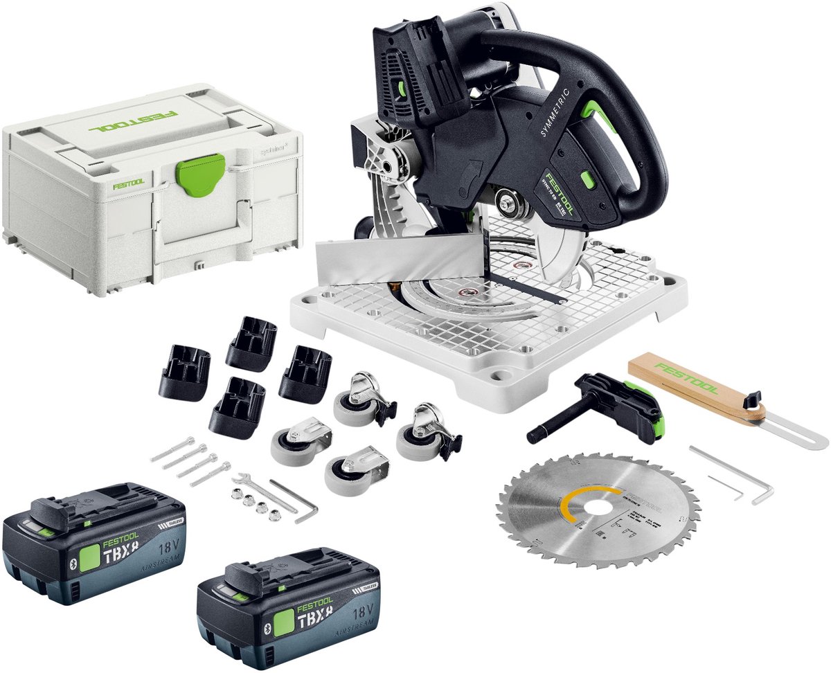 Festool SYMC 70 EB-Basic accu-profielzaag 36 V (2 x 18 V) 216 mm + 2x accu 8,0 Ah + Systainer - zonder oplader