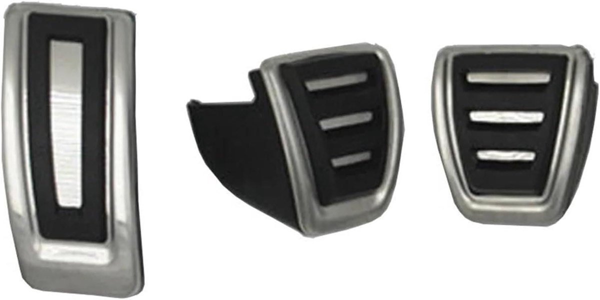 Pedaalhoezen Auto - Antislip Pedalen - Auto Interieur - Roestvrij Staal Rubber - 3 Stuks - Zwart