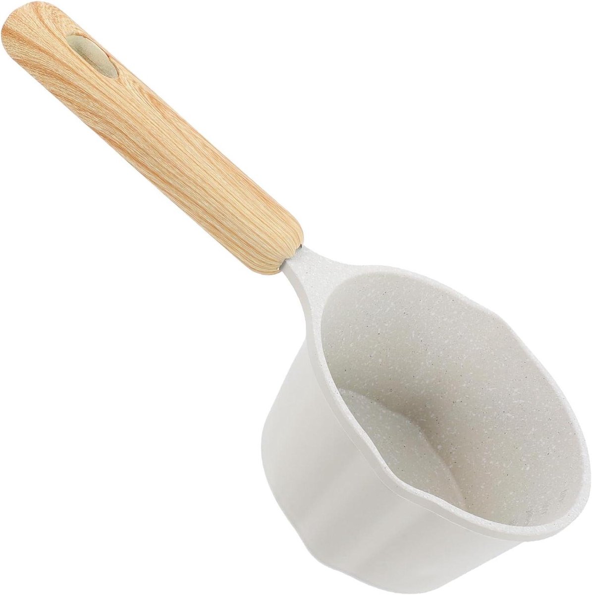 Kleine Kookpan - Antiaanbak Pan - Eieren Bakken - Met Schenktuit - 23.5 cm - Wit