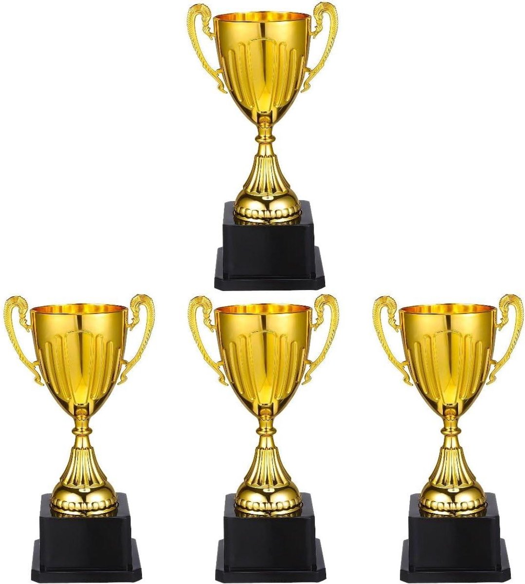 Trofee Beker Set - Winstbekers Prijzen - Competitie Beloningen - Robuuste Kunststof Basis - 4 Stuks - Goud
