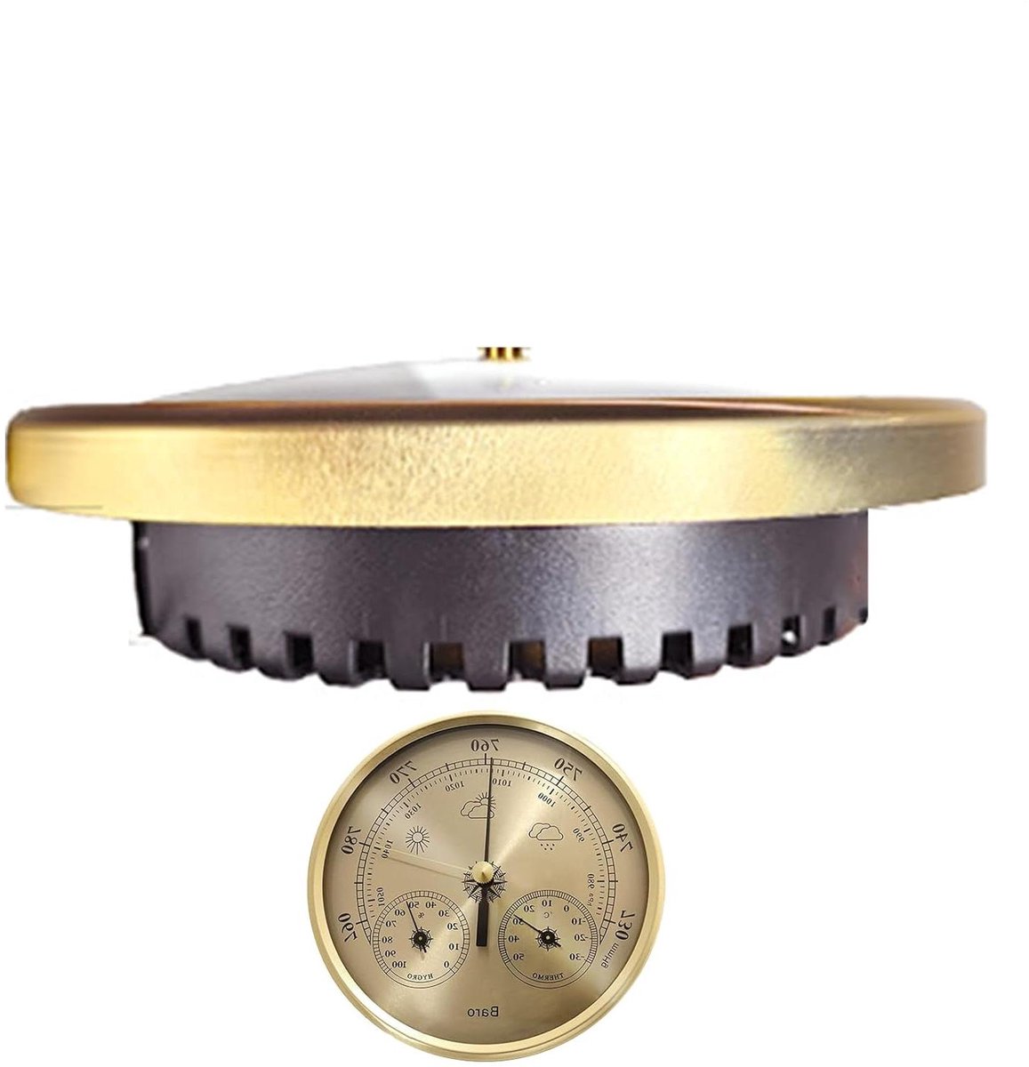 Weerapparaat - Barometer Hygrometer - Buitenplanning - Duurzaam metaal - 132 cm - Zilverkleurig