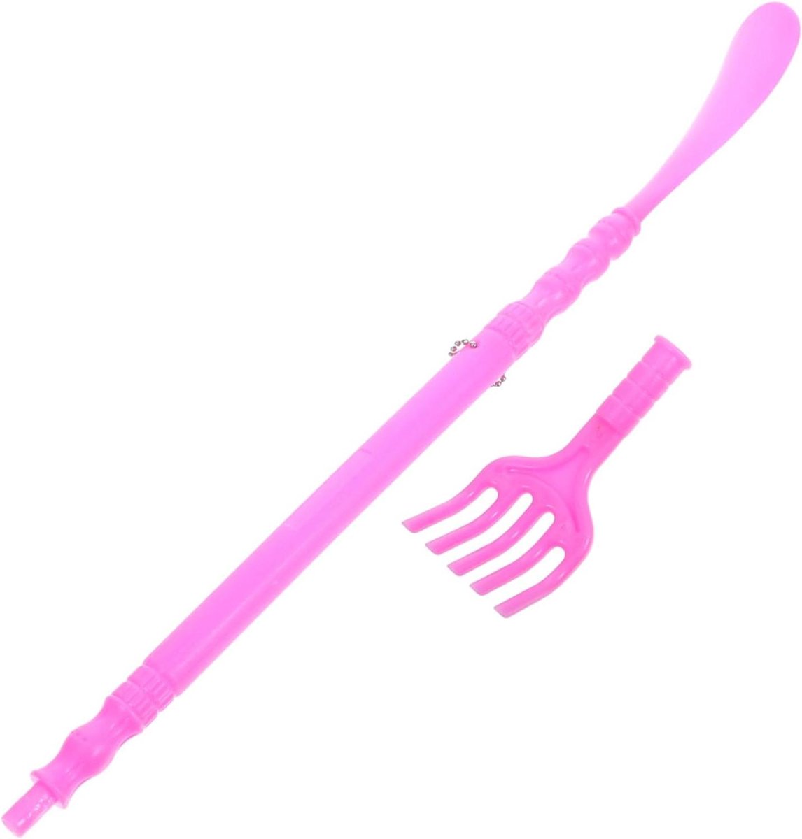 Dubbele Rugkrabber - Schoenlepel Massagetool - Jeukverlichting - Draagbaar Ontwerp - 47 cm - Roze
