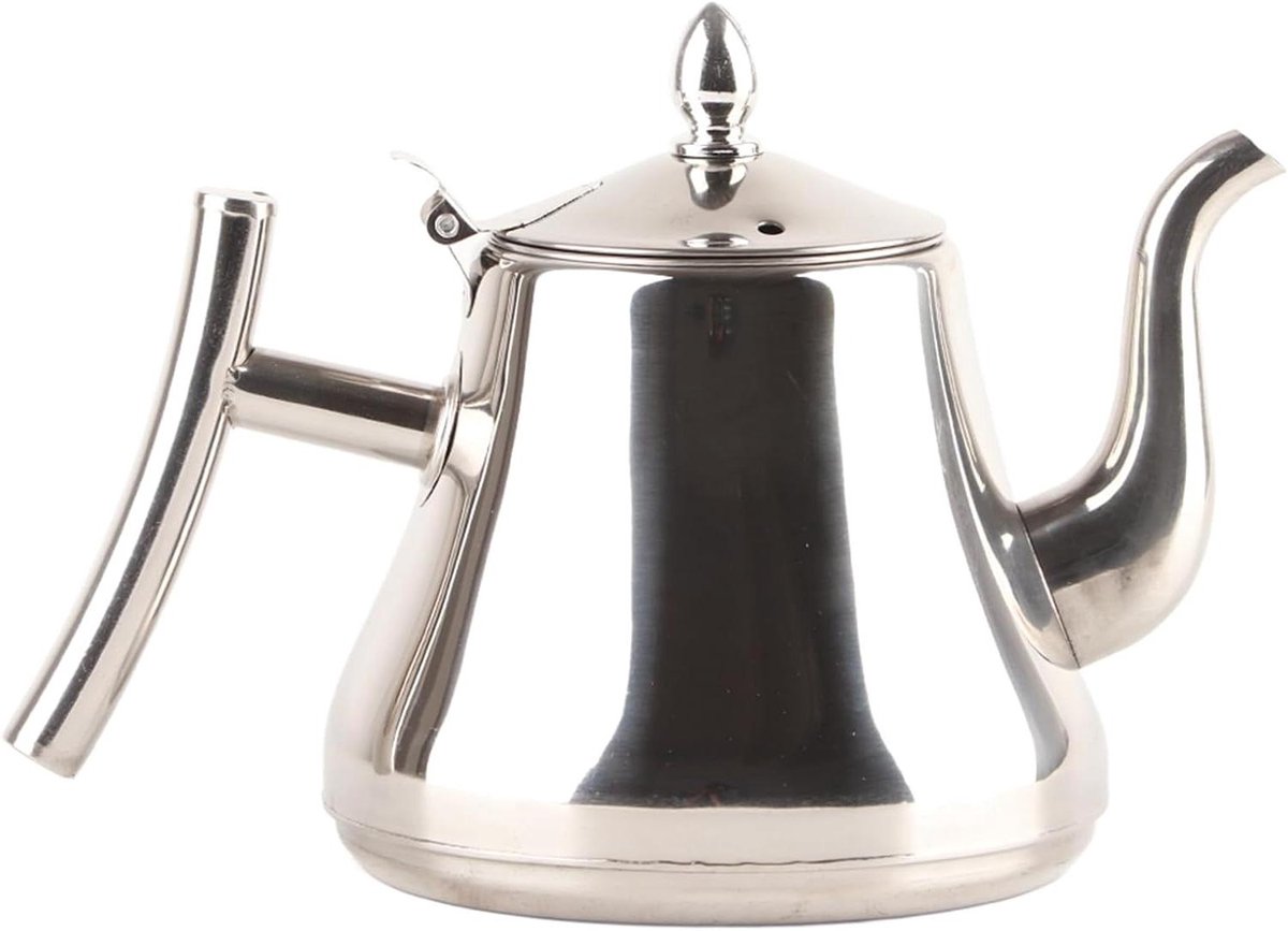 Theepot Koffiepot - Water Ketel - Thee Zetten - Met Infuser - 1.2 Liter - Zilverkleurig