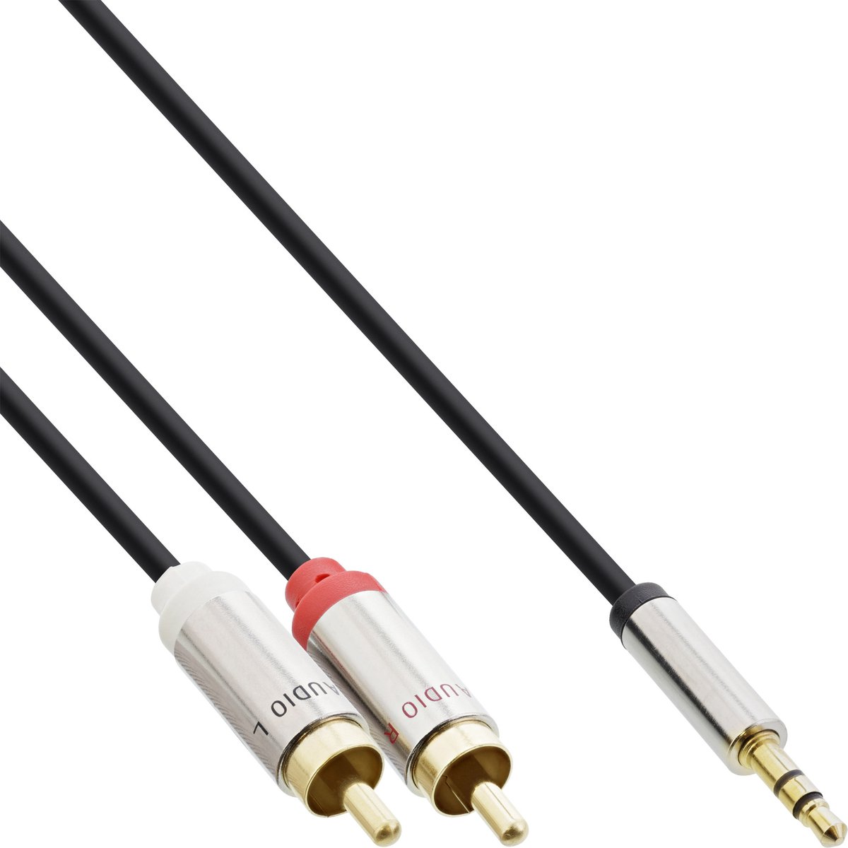 InLine 3,5mm Jack - Tulp stereo audio slim kabel - 1 meter