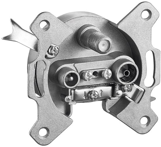 Smashed Aerial Socket Goobay 3-Hole Aerial Through Socket | bol