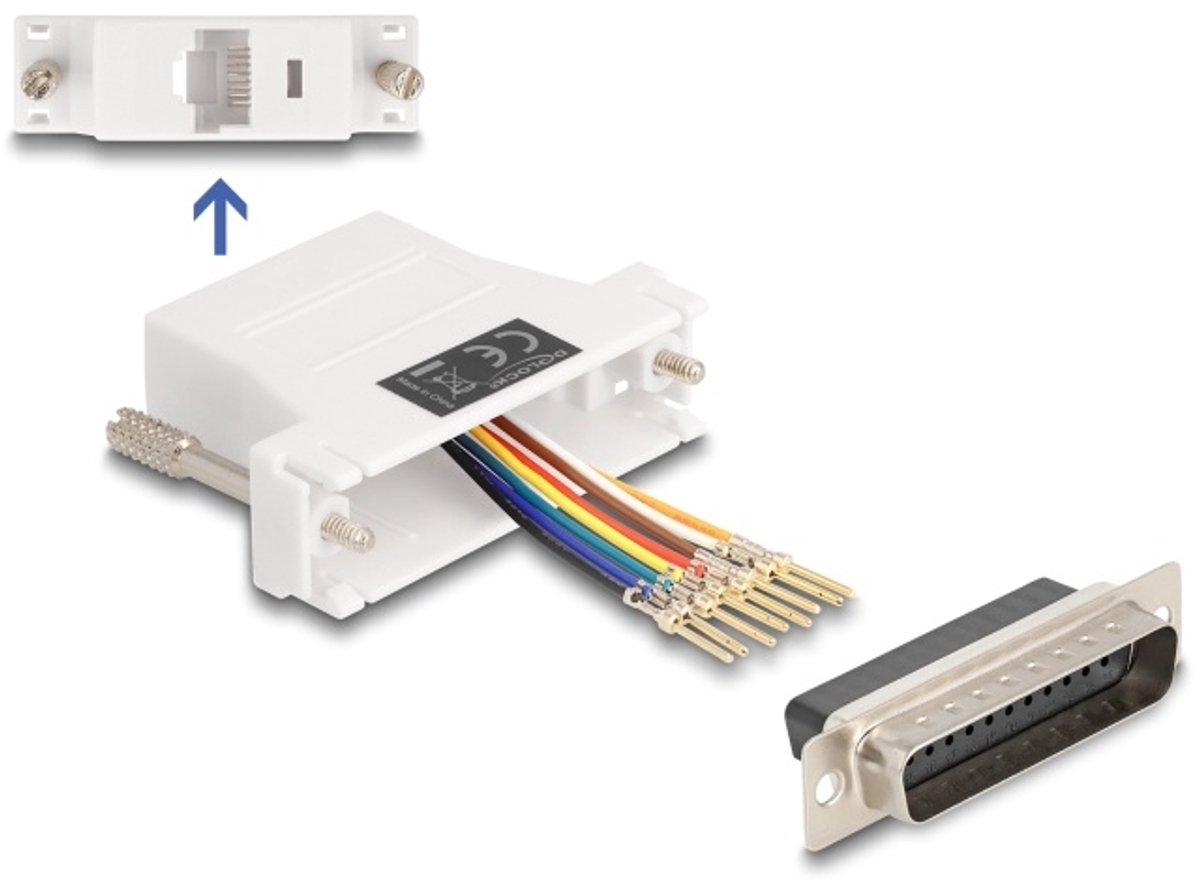 Delock D-Sub 25 pin male to RJ45 female Assembly Kit white