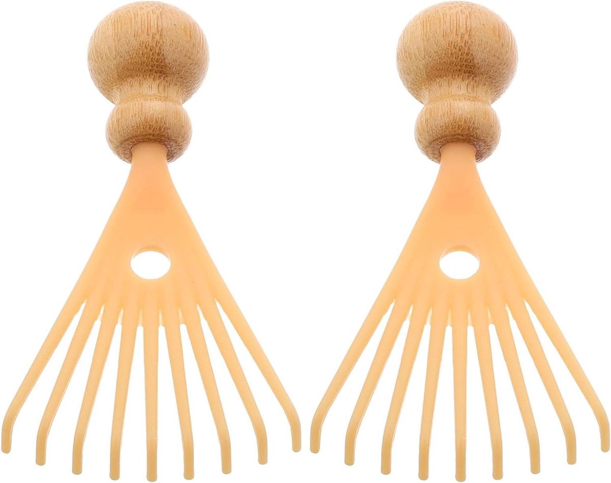 Hoofdmassageapparaat Set - Hoofdkrabber Klauw - Jeuk Verlichten - Zacht voor hoofdhuid - 75 x 42 cm - Beige