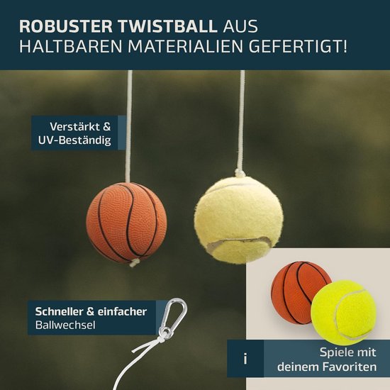 Twistball Set - Swingbal Tennis - Outdoor Spel - Verbeterd Model 2024 - 86 x 23 x 5 cm — afbeelding 3