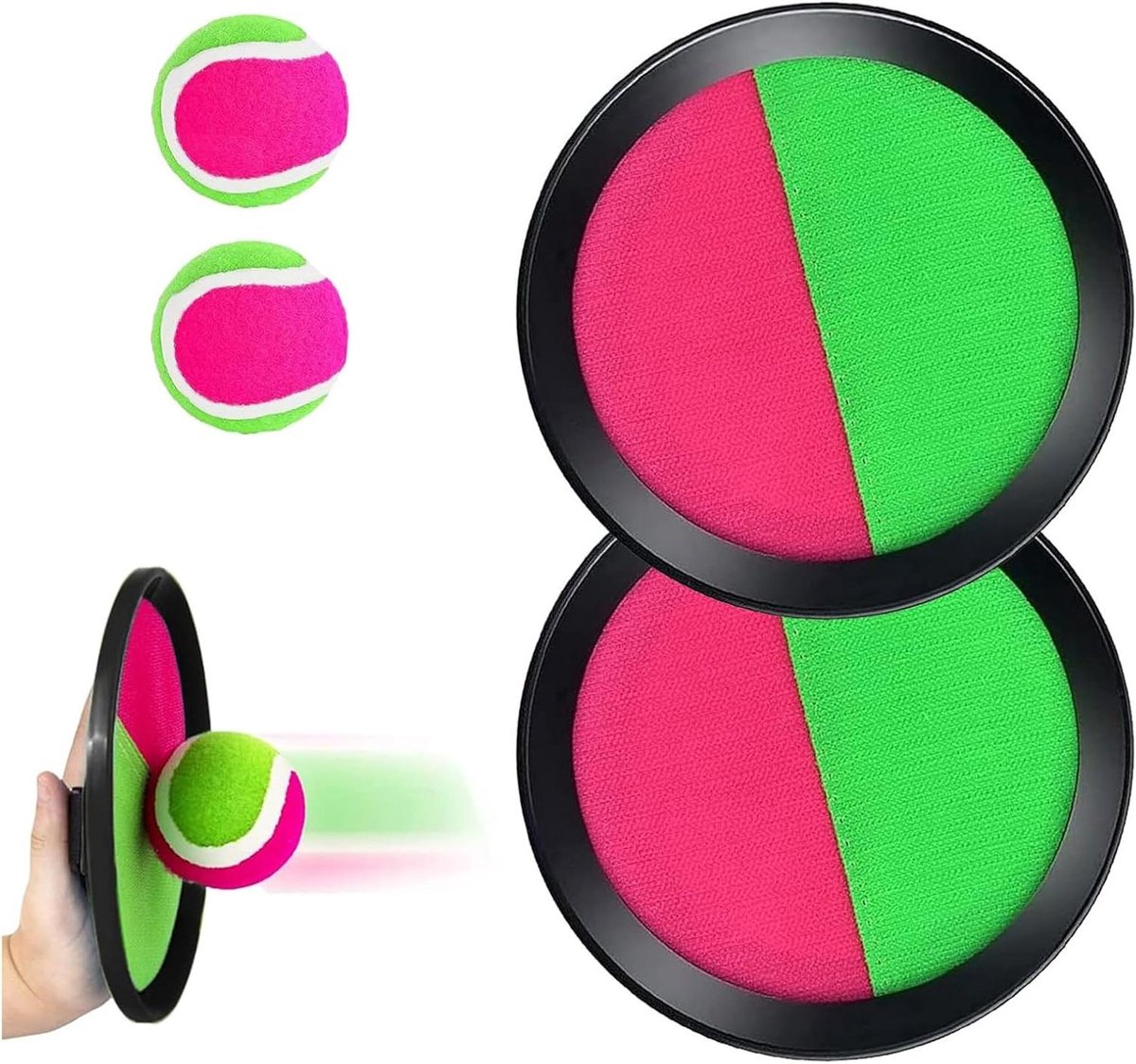 Balvang spel - Rackets en ballen - Buiten spelen - Voor alle leeftijden - Set van 4 - Multicolor