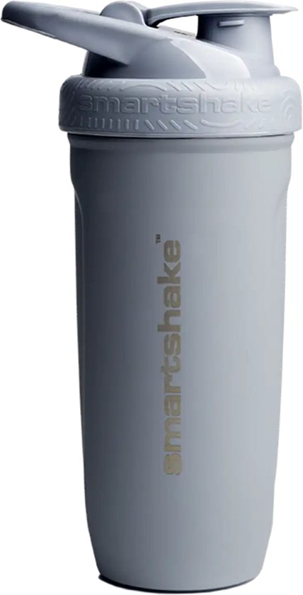 Grijze Smartshake shaker met gesloten deksel en grijze opdruk.
