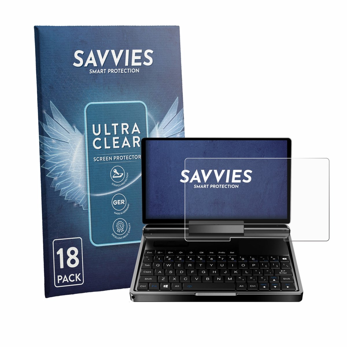 Savvies - Screenprotector voor GDP MicroPC 2 - Folie Beschermfolie transparant 18 Stuks