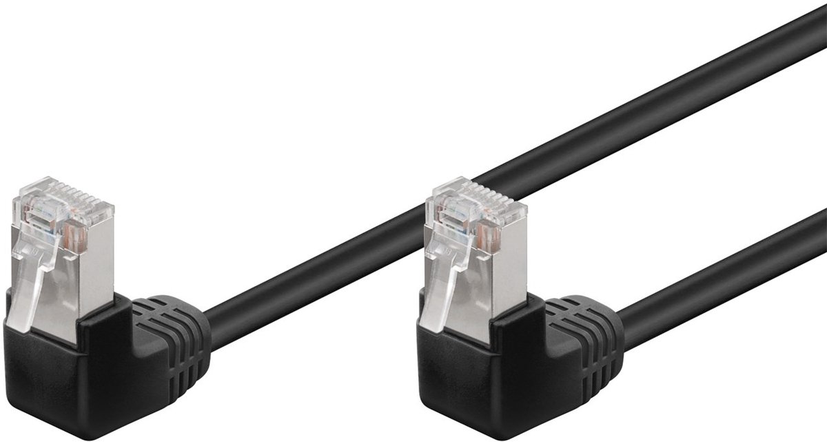 FTP CAT5e Gigabit Netwerkkabel - haaks - CCA - 1 meter - Zwart