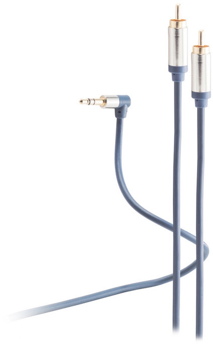 Flexline®-3,5mm Winkel Stecker auf 2xCinch Stecker RCA 5m