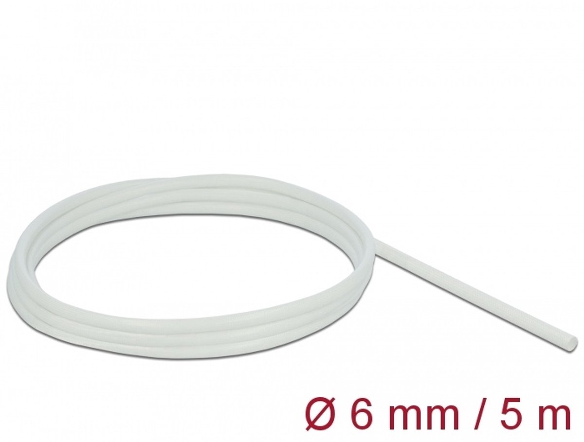 Glasvezelhoes 5 m x 6 mm wit