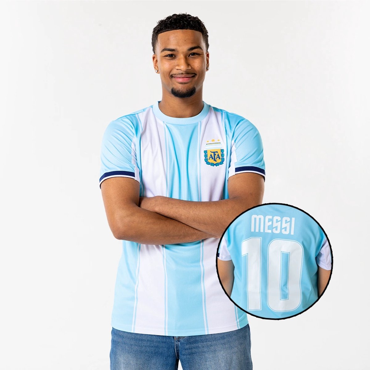 Argentinië Messi Thuis Shirt Heren - Maat 116 t/m 164 - Voetbalshirt Heren - Officiële Argentinië Fanmerchandise