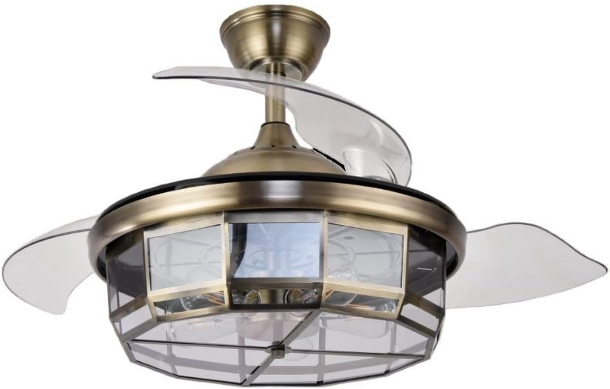 Stil Ventilator Zwart met LED Licht en Afstandsbediening - 3 Snelheden