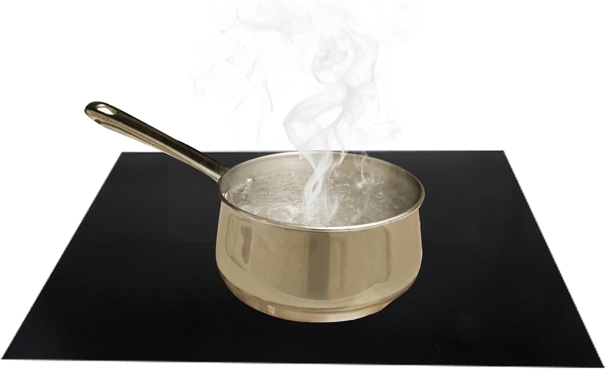 Kookplaat Beschermer Mat Fornuis Keuken Beschermen Hittebestendig Siliconen 52x78 cm Zwart