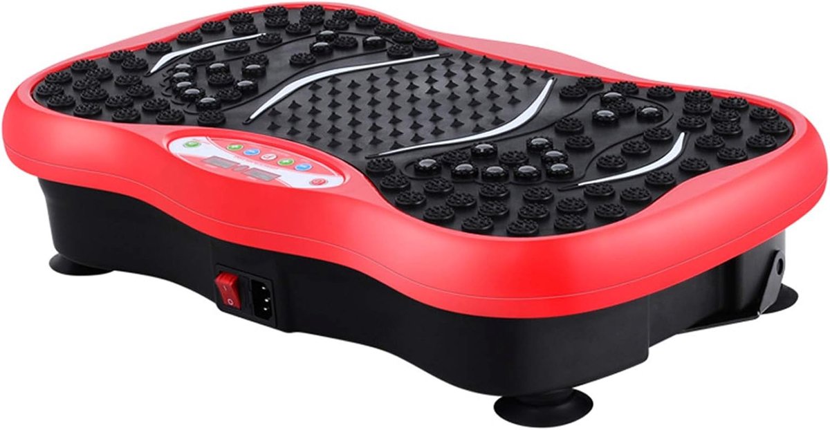 Vibratieplatform - Trilplaat Fitness - Lichaamsvorming - Hoge Frequentie Trillingen - 53.5 x 31.5 x 12 CM - Rood