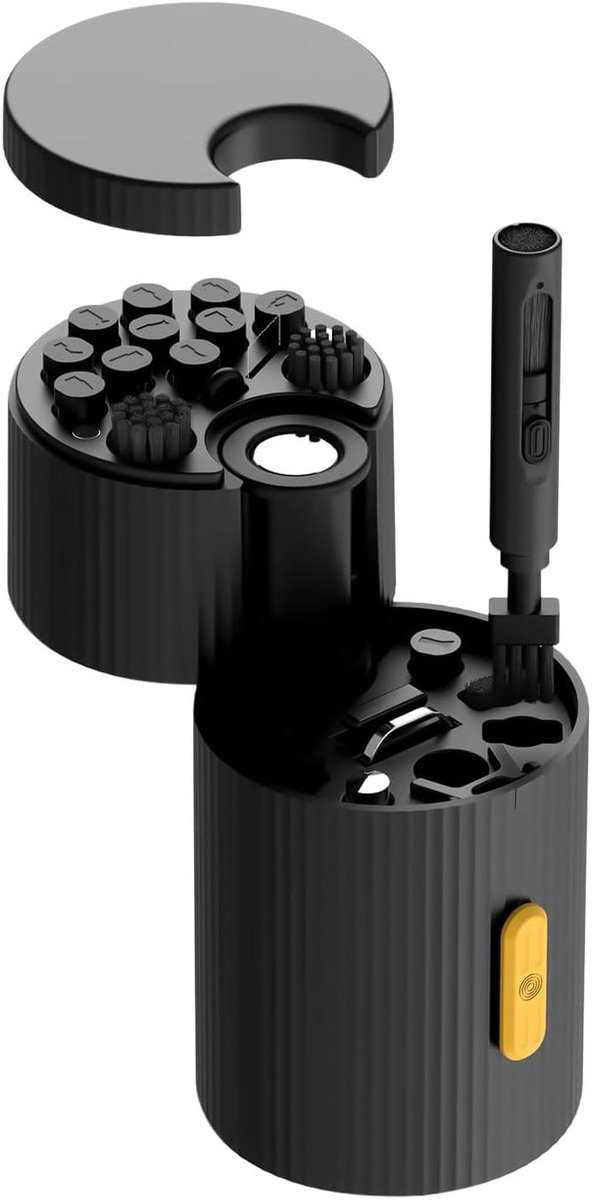 Computerreinigingsset - Gadget onderhoudskit - Elektronica schoonmaken - 33-delige multifunctionele set - 13.6 x 7 cm - Zwart
