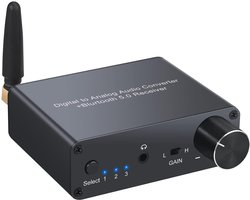 Digitale Audio Converter - DAC Bluetooth - Thuisbioscoop Ervaring - Met Hoofdtelefoon Versterker - 192 kHz - Zwart