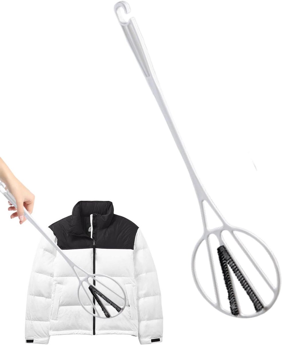 Tapijtklopper - Stofverwijderaar - Huishoudelijk schoonmaken - Lange handgreep - 555 cm - Wit
