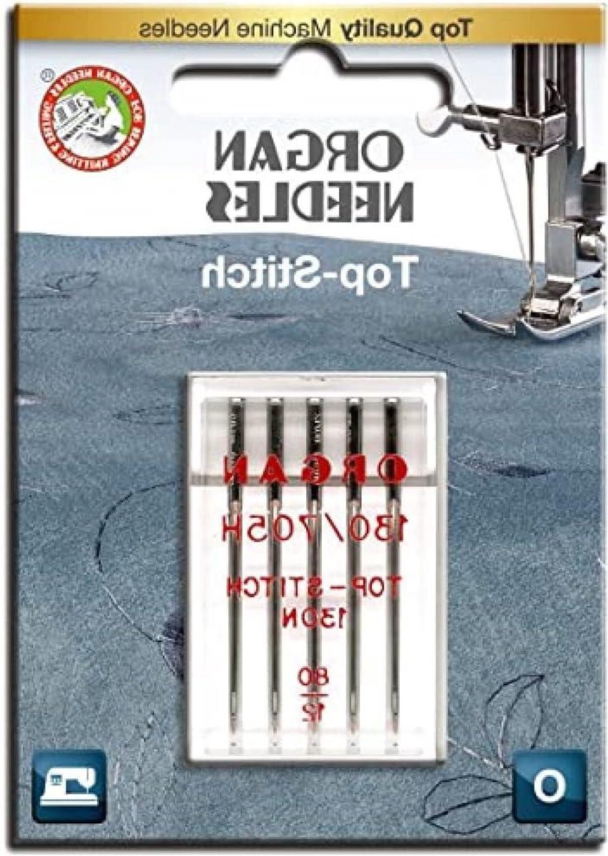 Naaimachine Naalden - Topstitch Naalden - Kleding Maken - Groot & Breed Oog - #80/12 - Zilver