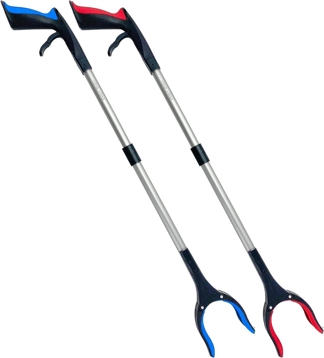 Grijper Tool - Prullenbak Picker - Objecten Oppakken - Opvouwbaar Ontwerp - 5 pond Capaciteit - Rood/Blauw