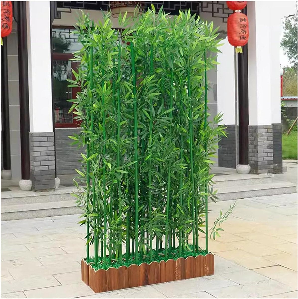 Kunstmatige Bamboe Boom - Decoratieve Plant - Ruimte Verdelen - Echt Bamboe Stammen - 1 Me