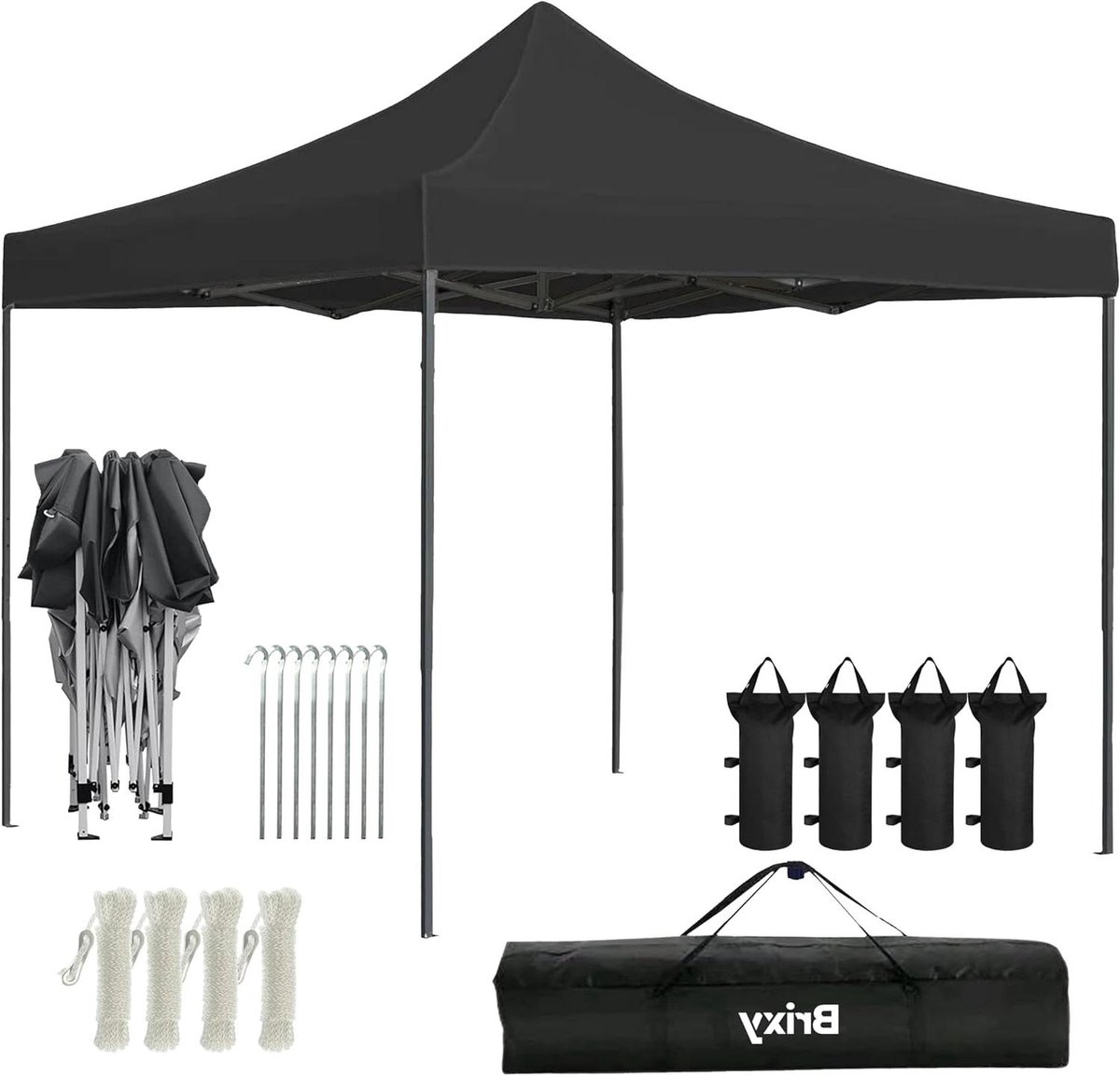 Partytent - Paviljoen - Feesten Buiten - Easy Up Systeem - 3 x 3 meter - Antraciet